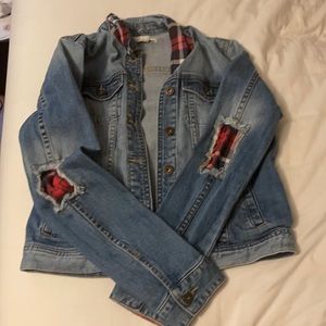 Plaid denim jacket